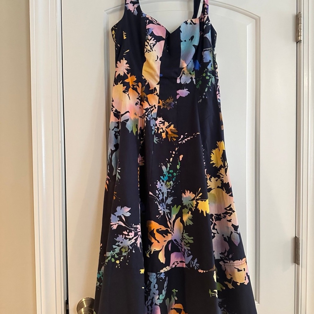 Anthropologie floral twirl midi dress sz small